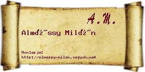 Almássy Milán névjegykártya