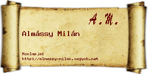 Almássy Milán névjegykártya