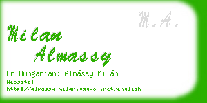 milan almassy business card