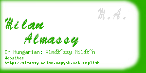 milan almassy business card